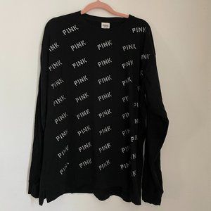 all over little rhinestone PINK longsleeve t-shirt